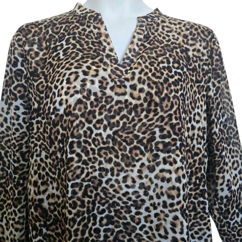 Chicos Leopard High-Low Blouse L/XL - Picture 4 of 10